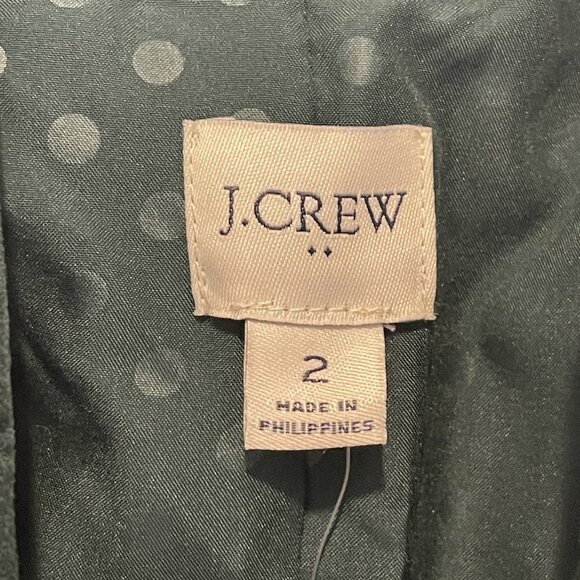 NWT J.Crew Womens Dark Green Velvet Blazer Sz 2 Slim Fit 98% Cotton Polka Dot - Picture 4 of 10